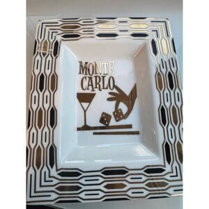 Rosanna Monte Carlo Black & Gold Rimmed Tray - Excellent!